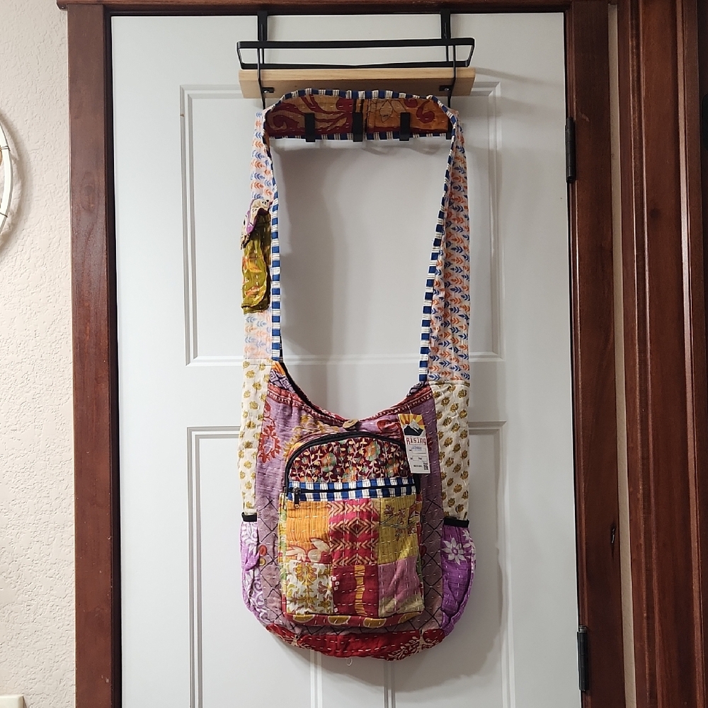 Rising International Multicolor Patchwork Shoulde… - image 1